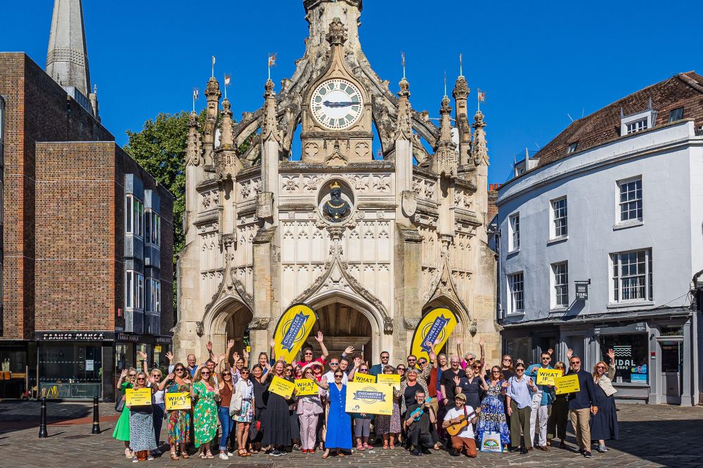 Business owners gather at Market Cross in Chichester