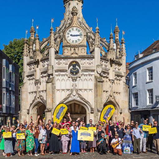 Business owners gather at Market Cross in Chichester